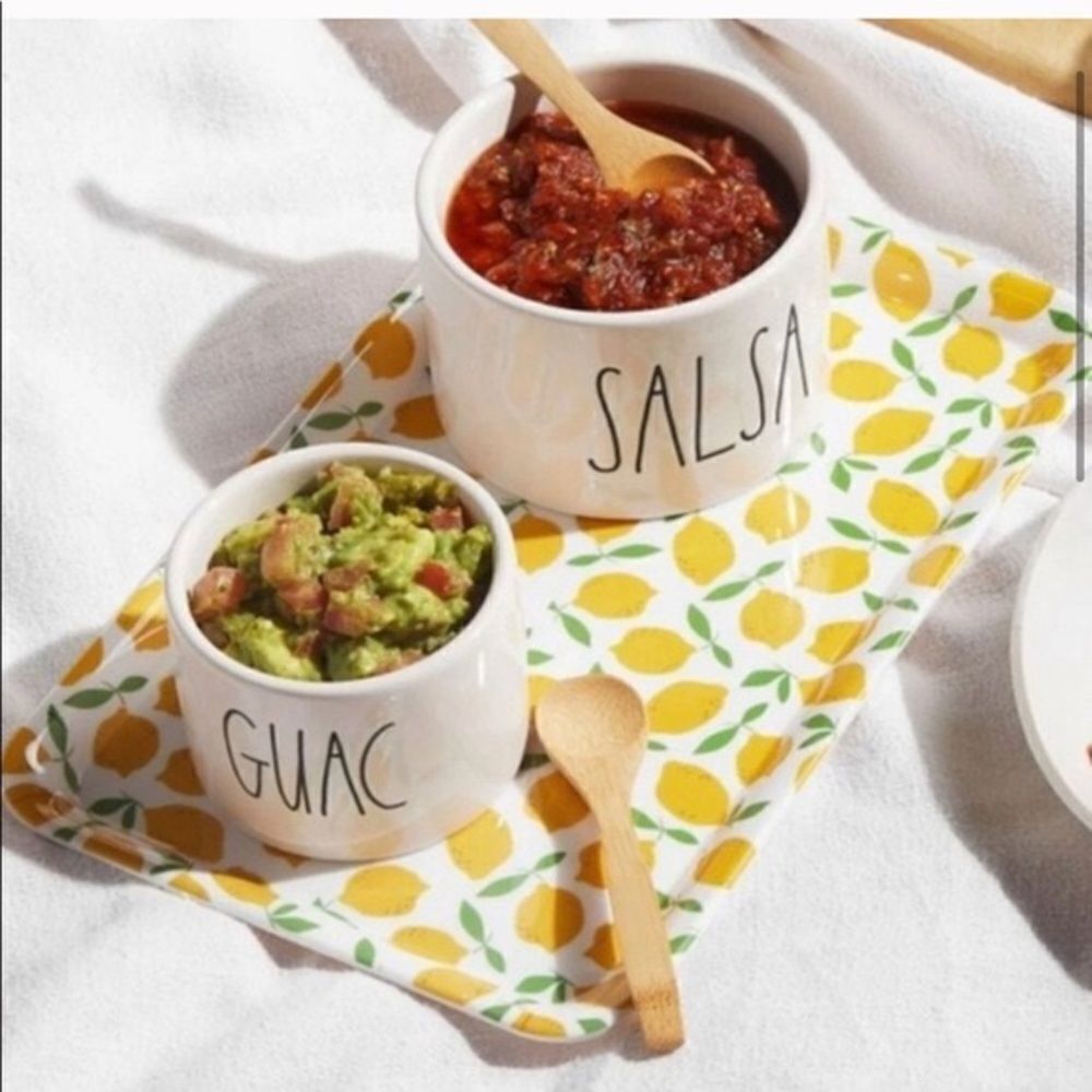 ✨ HP✨Rae Dunn Guac Salsa Bowls with bamboo spoons set✨